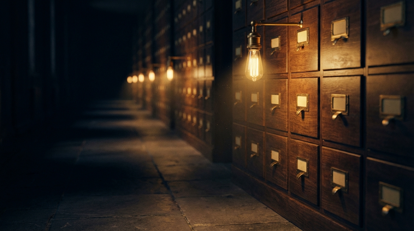 Interconnected node grid representing the internal linking architecture of 27,500 heritage pages